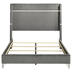 Lucia 61-inch Upholstered Queen Wingback Bed Grey