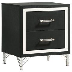 Best Furniture Outlet - Coaster - Lucia 2-drawer Nightstand Bedside Table Black - 224992