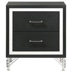 Lucia 2-drawer Nightstand Bedside Table Black