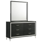 Best Furniture Outlet - Coaster - Lucia 6-drawer Dresser and Mirror Black - 224993M