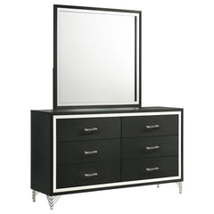 Best Furniture Outlet - Coaster - Lucia 6-drawer Dresser and Mirror Black - 224993M