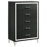 Best Furniture Outlet - Coaster - Lucia 5-drawer Bedroom Chest of Drawers Black - 224995