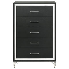 Lucia 5-drawer Bedroom Chest of Drawers Black