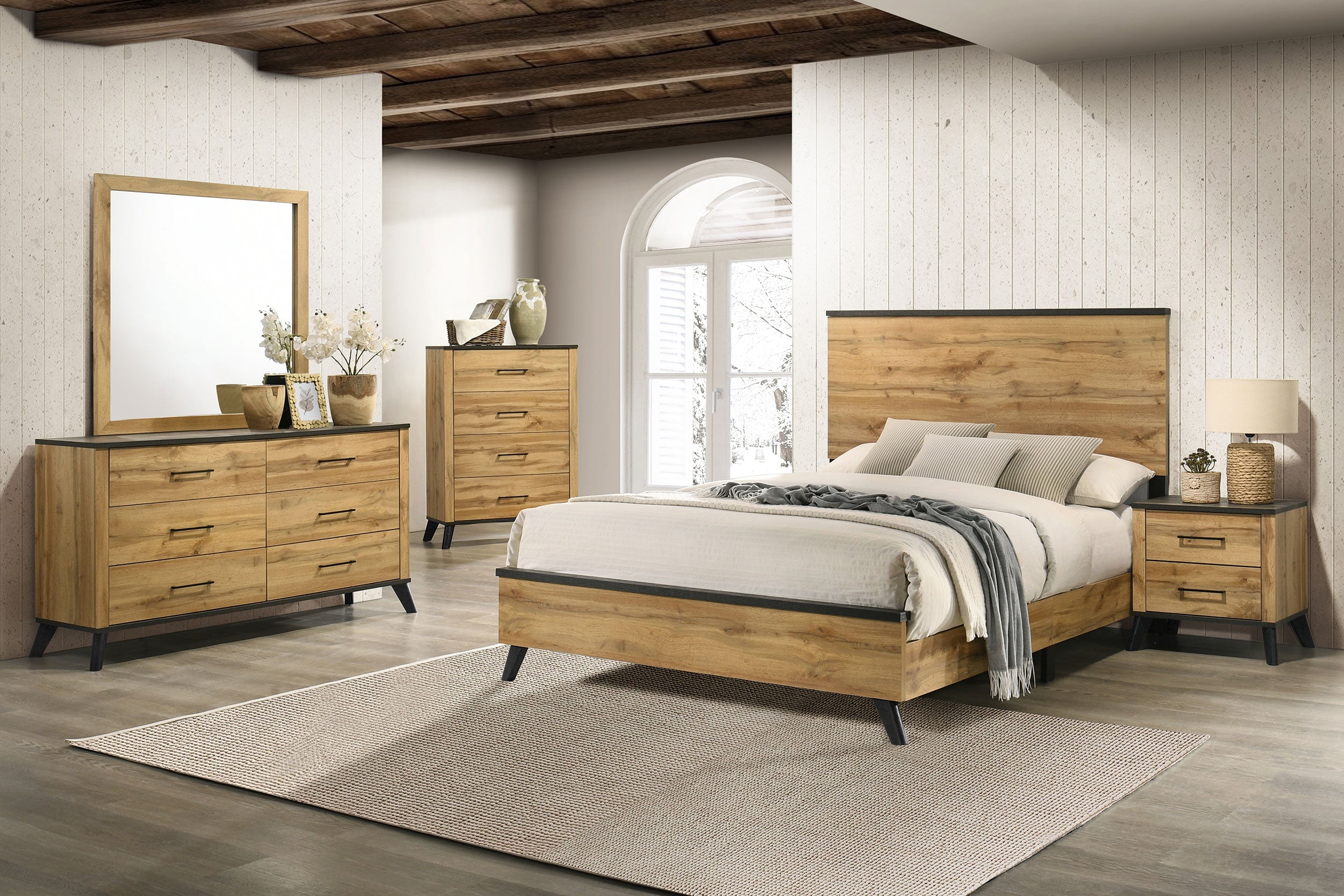 Best Furniture Outlet - Coaster - Kaywood 5-piece Queen Bedroom Set Natural Pine - 225001Q-S5