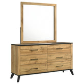 Best Furniture Outlet - Coaster - Kaywood 6-drawer Dresser and Mirror Natural Pine - 225003M