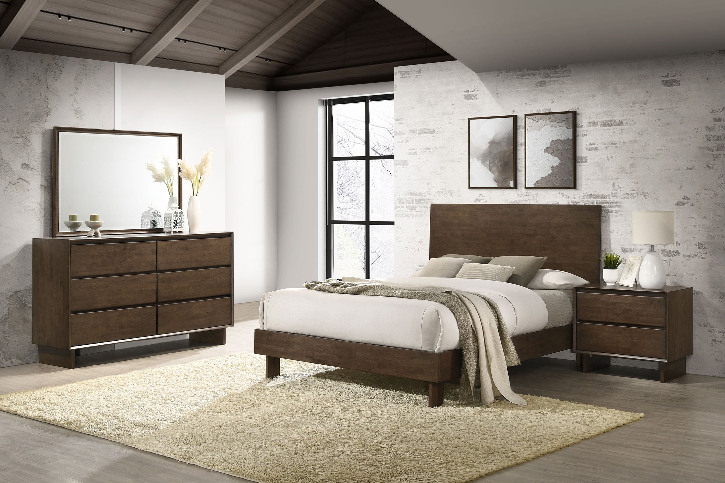 Best Furniture Outlet - Coaster - Glenwood 4-piece Eastern King Bedroom Set Warm Brown - 225011KE-S4