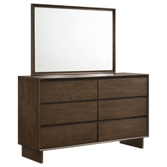 Best Furniture Outlet - Coaster - Glenwood 6-drawer Dresser and Mirror Warm Brown - 225013M