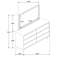 Glenwood 6-drawer Dresser and Mirror Warm Brown