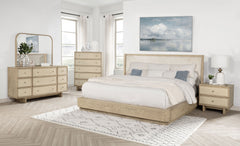 Kailani 49-inch California King Wingback Bed Beige Oak