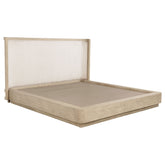 Best Furniture Outlet - Coaster - Kailani 52-inch Queen Wingback Bed Beige Oak - 225041Q