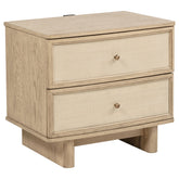 Best Furniture Outlet - Coaster - Kailani 2-drawer Nightstand Bedside Table Beige Oak - 225042