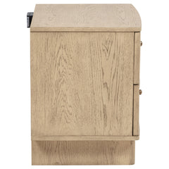 Kailani 2-drawer Nightstand Bedside Table Beige Oak