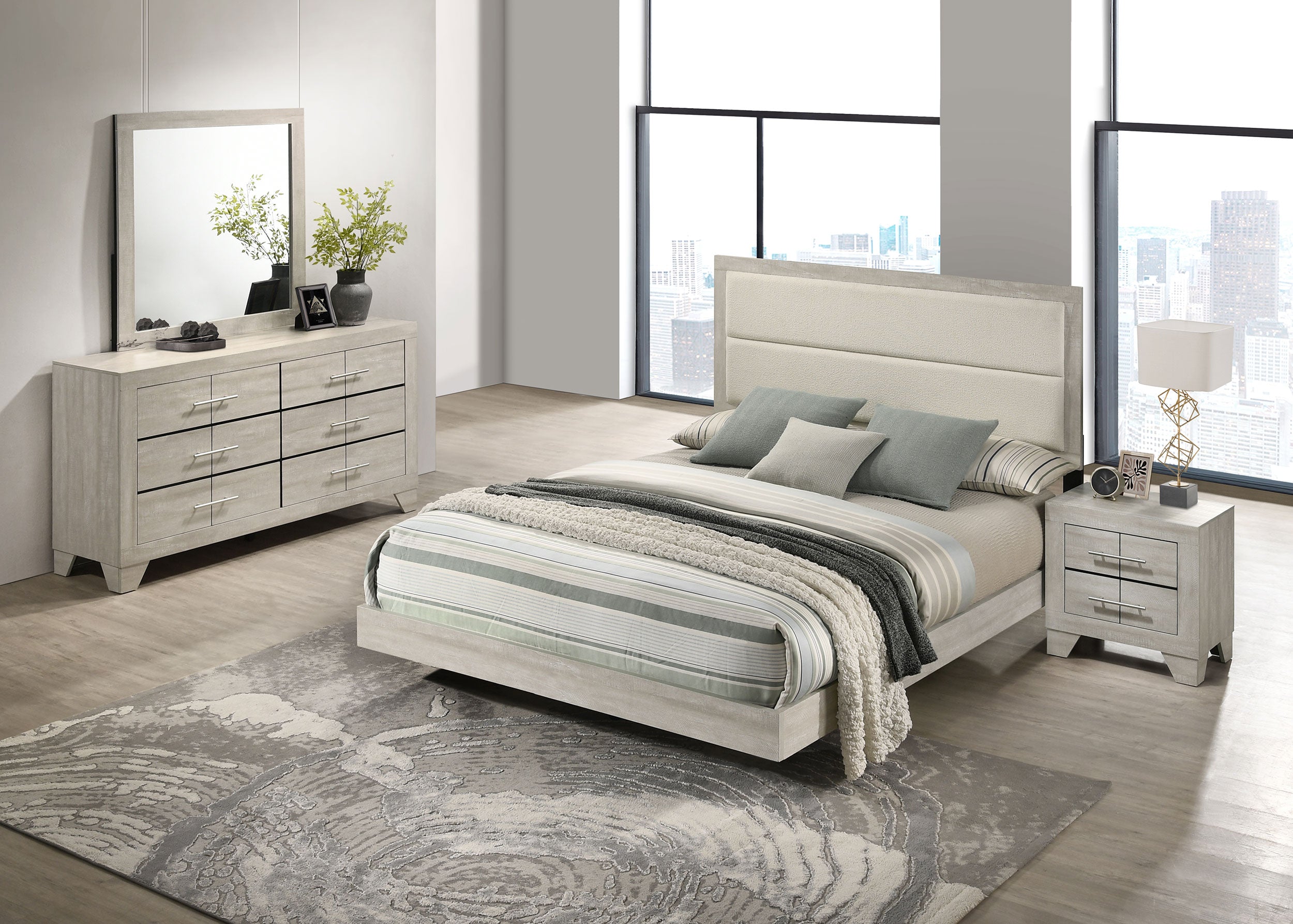 Best Furniture Outlet - Coaster - Trenton 4-piece Eastern King Bedroom Set Rustic Cream - 225061KE-S4