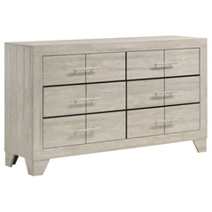 Best Furniture Outlet - Coaster - Trenton 6-drawer Bedroom Dresser Rustic Cream - 225063