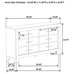 Trenton 6-drawer Bedroom Dresser Rustic Cream
