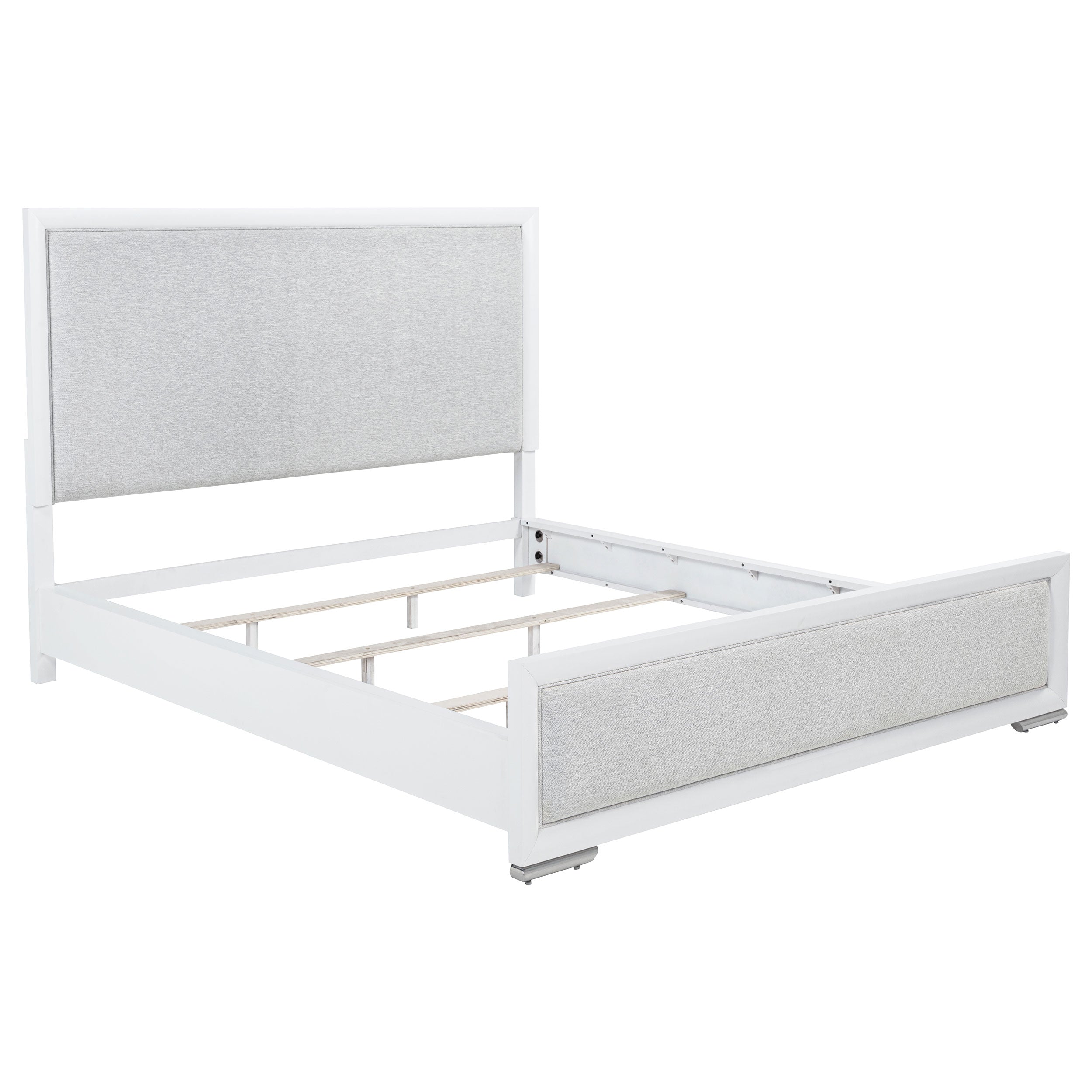 Best Furniture Outlet - Coaster - Gracemont 57-inch California King Panel Bed Grey and White - 225071KW