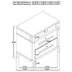 Gracemont 3-drawer Bedroom Nightstand Bedside Table White
