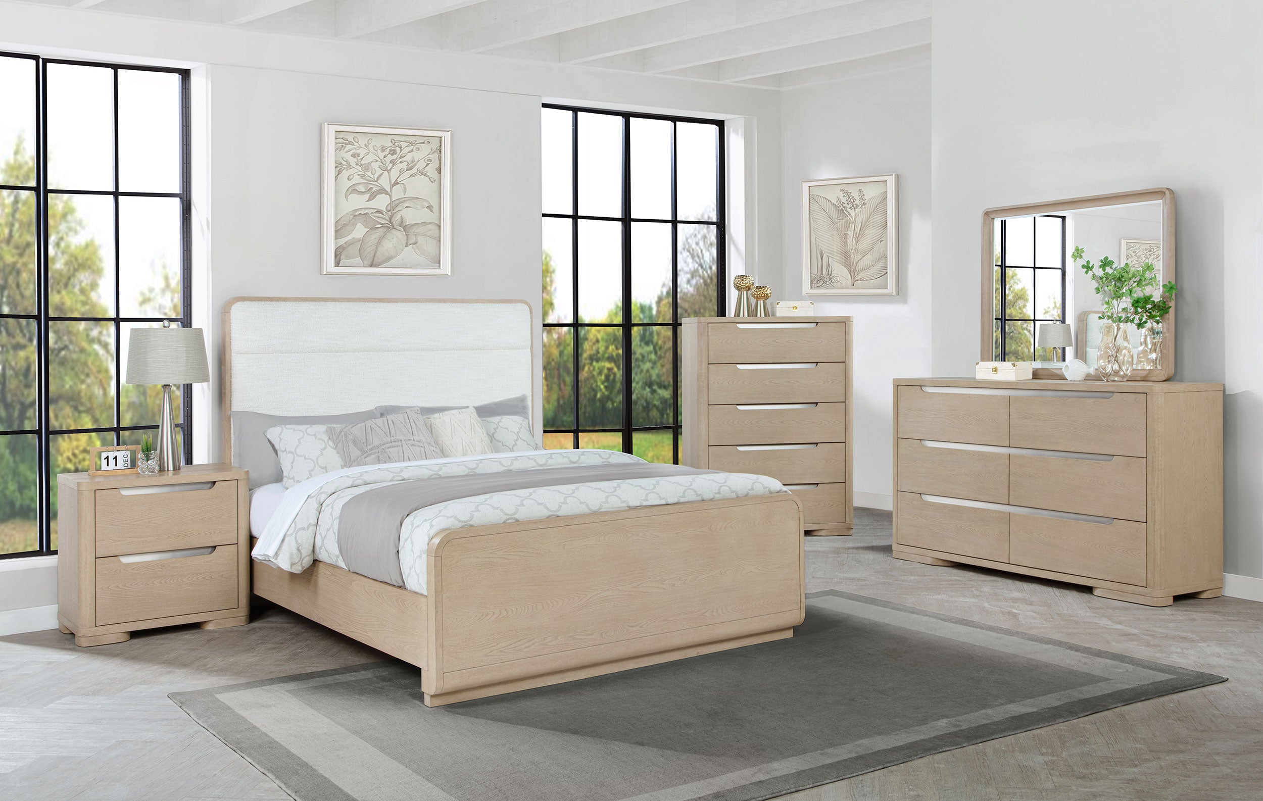 Best Furniture Outlet - Coaster - Ladera 5-piece Eastern King Bedroom Set Light Elm - 225081KE-S5