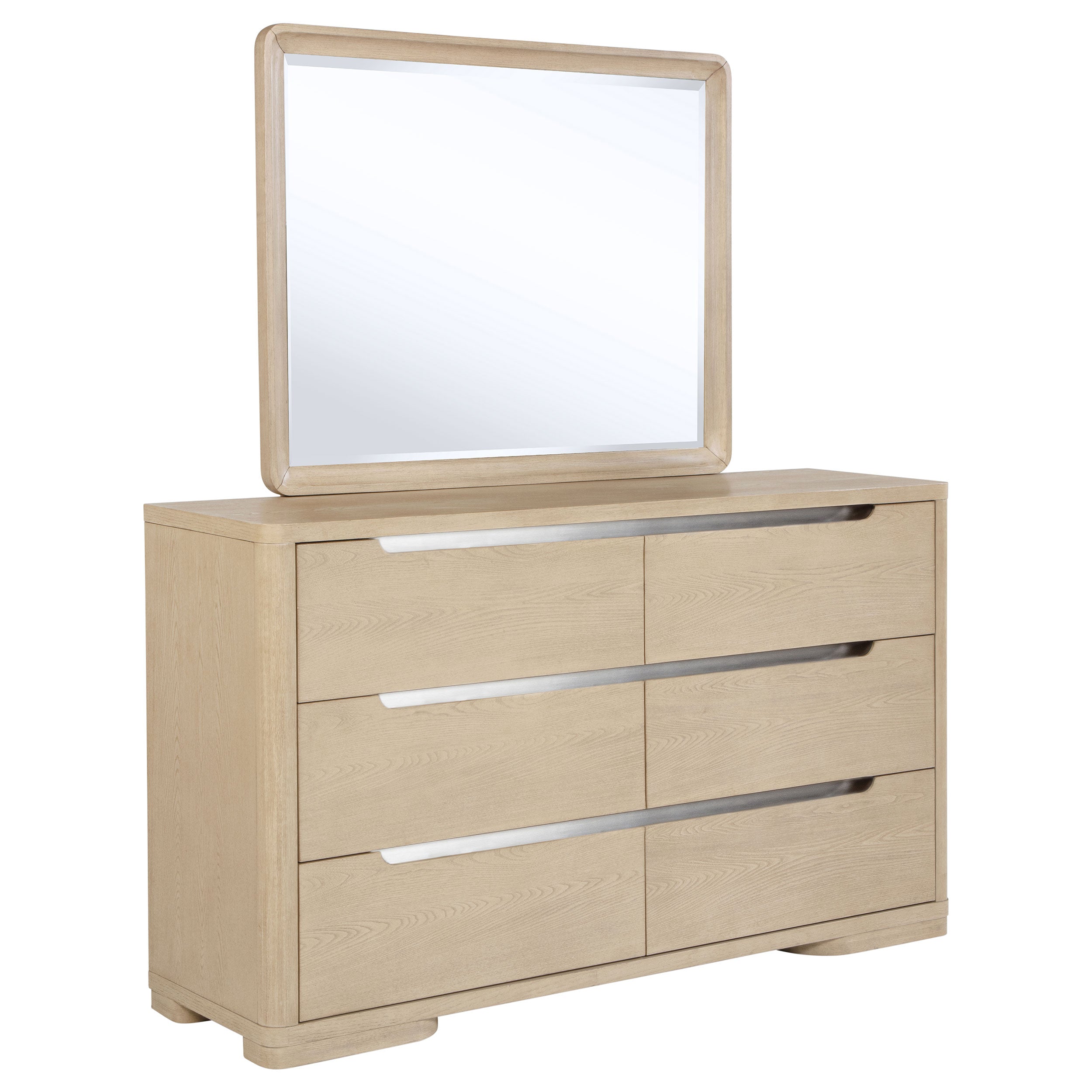 Best Furniture Outlet - Coaster - Ladera 6-drawer Bedroom Dresser and Mirror Light Elm - 225083M