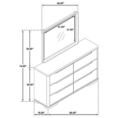 Ladera 6-drawer Bedroom Dresser and Mirror Light Elm