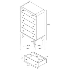 Robyn 5-piece Full Bedroom Set Light Ash