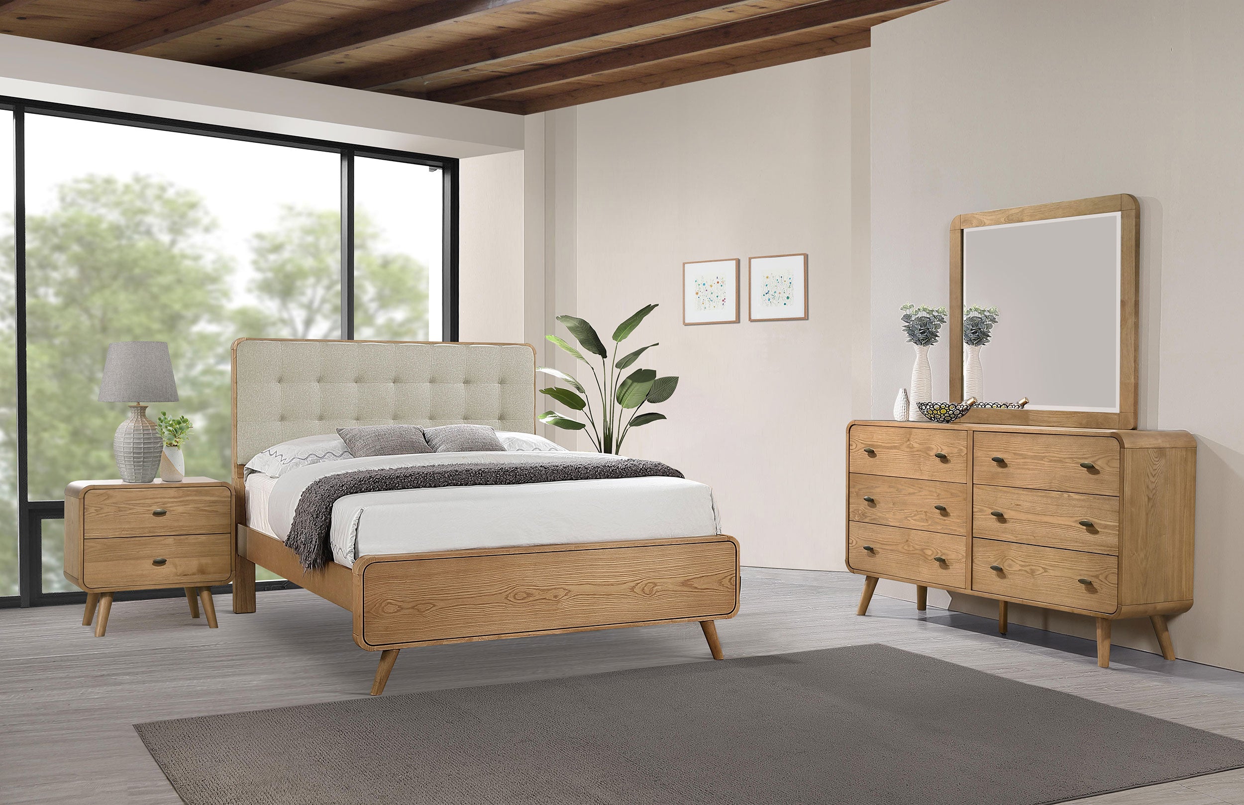 Best Furniture Outlet - Coaster - Robyn 4-piece California King Bedroom Set Light Ash - 225091KW-S4