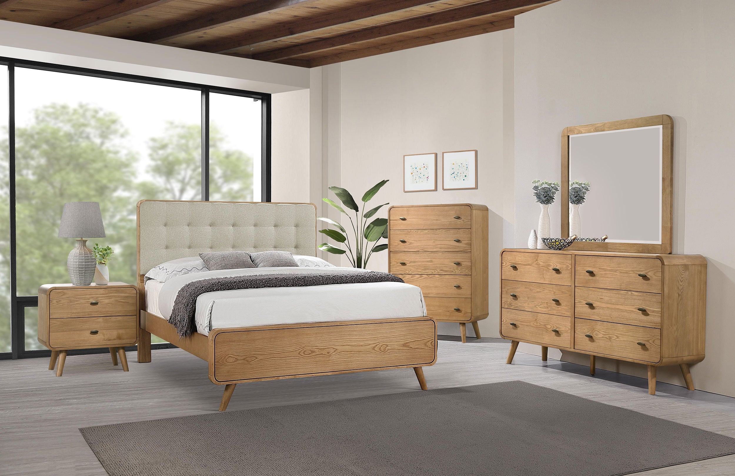 Best Furniture Outlet - Coaster - Robyn 5-piece Queen Bedroom Set Light Ash - 225091Q-S5