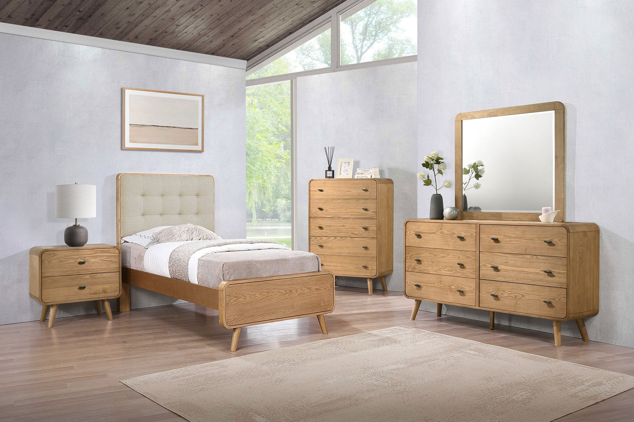 Best Furniture Outlet - Coaster - Robyn 5-piece Twin Bedroom Set Light Ash - 225091T-S5