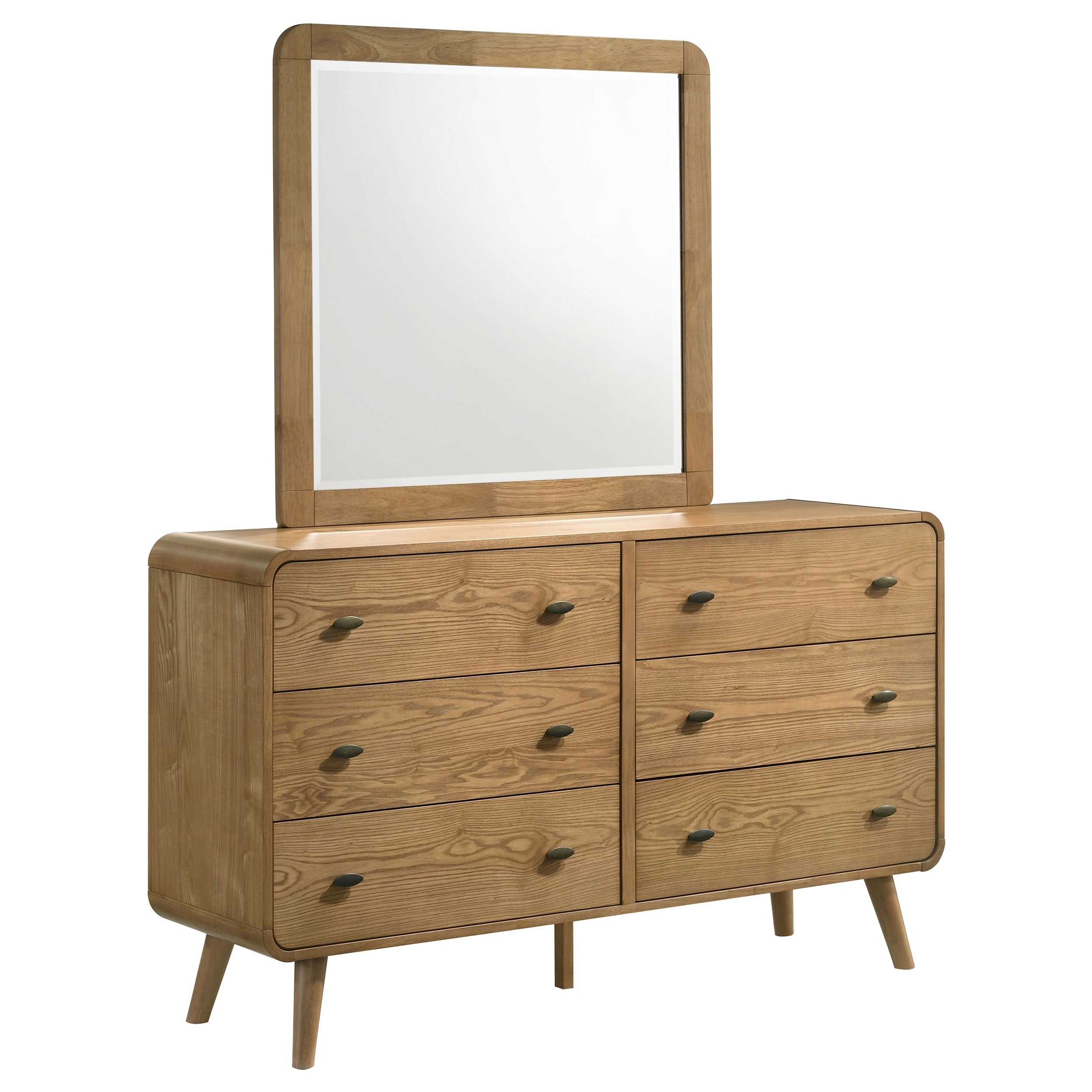 Best Furniture Outlet - Coaster - Robyn 6-drawer Bedroom Dresser and Mirror Light Ash - 225093M