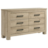 Best Furniture Outlet - Coaster - Oakglen 6-drawer Bedroom Dresser Weathered Oak - 225103