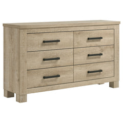 Best Furniture Outlet - Coaster - Oakglen 6-drawer Bedroom Dresser Weathered Oak - 225103