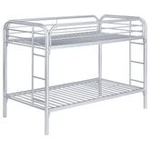 Best Furniture Outlet - Coaster - Morgan Metal Twin Over Twin Bunk Bed Silver - 2256V