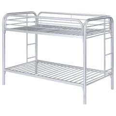 Morgan Metal Twin Over Twin Bunk Bed Silver