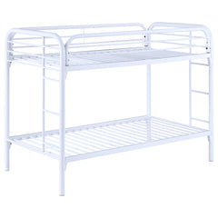 Best Furniture Outlet - Coaster - Morgan Metal Twin Over Twin Bunk Bed White - 2256W