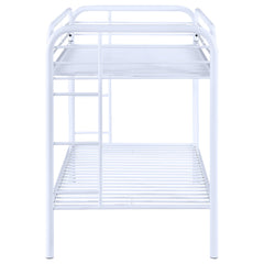 Morgan Metal Twin Over Twin Bunk Bed White