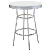 Best Furniture Outlet - Coaster - Retro Round 30-inch 1950's Bistro Pub Height Bar Table White - 2300
