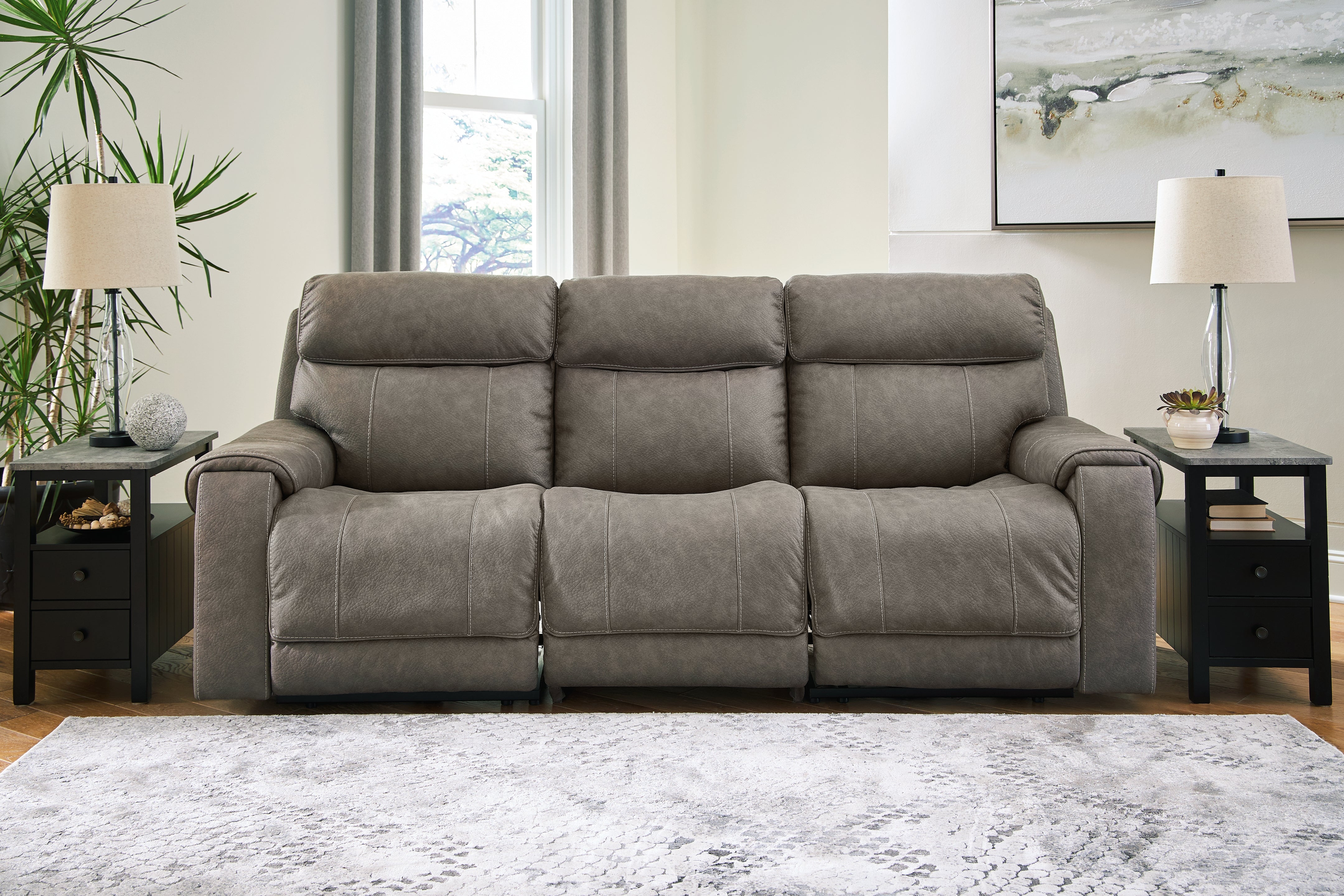 Best Furniture Outlet - Ashley Furniture - Starbot Sectional - 2-Piece Power Reclining Sectional Loveseat / Fossil - 23501S1