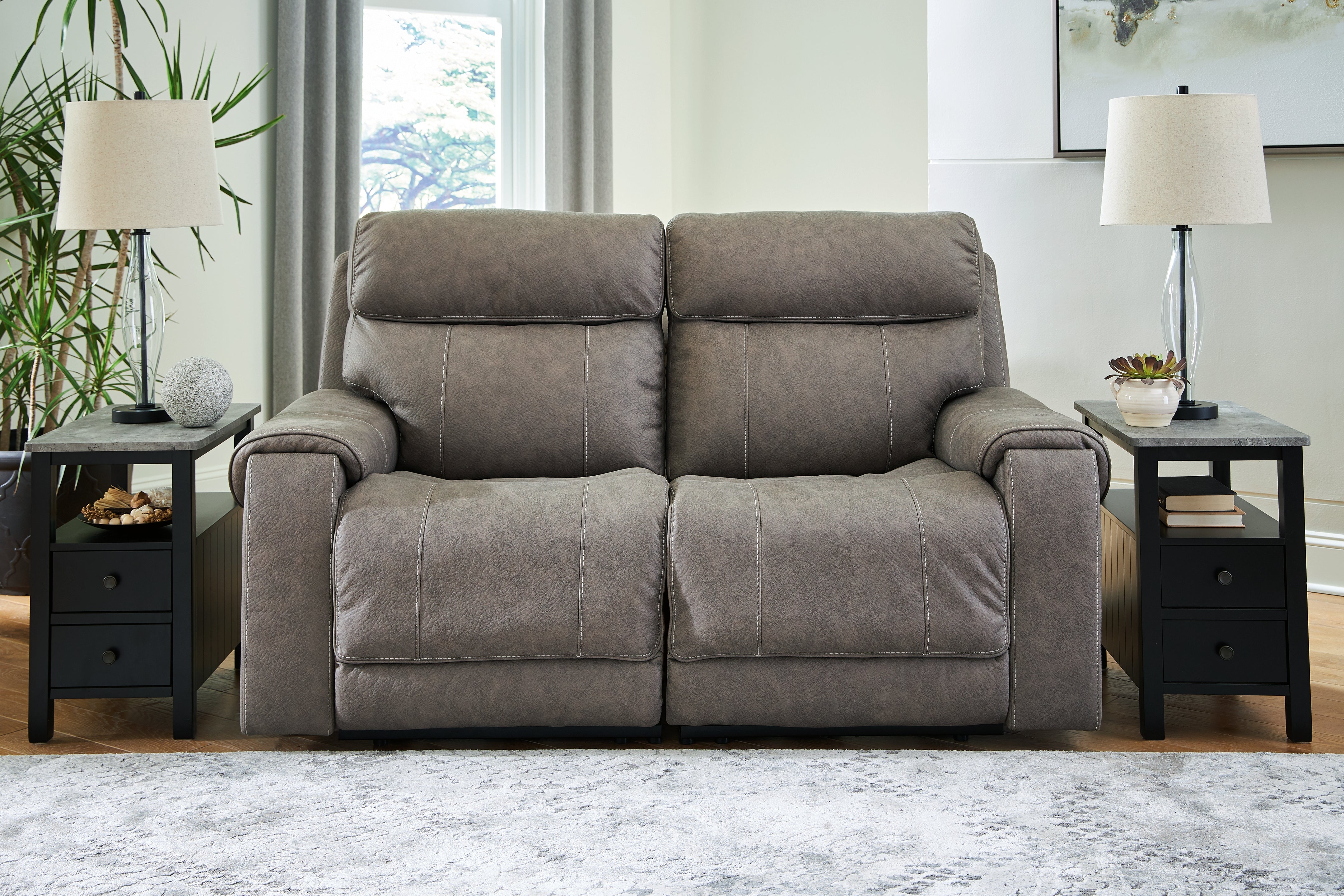 Best Furniture Outlet - Ashley Furniture - Starbot Sectional - 2-Piece Power Reclining Sectional Loveseat / Fossil - 23501S1