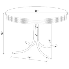 Retro 5-piece Round Dining Table Set White and Red