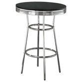 Best Furniture Outlet - Coaster - Retro Round 30-inch 1950's Bistro Pub Height Bar Table Black - 2405