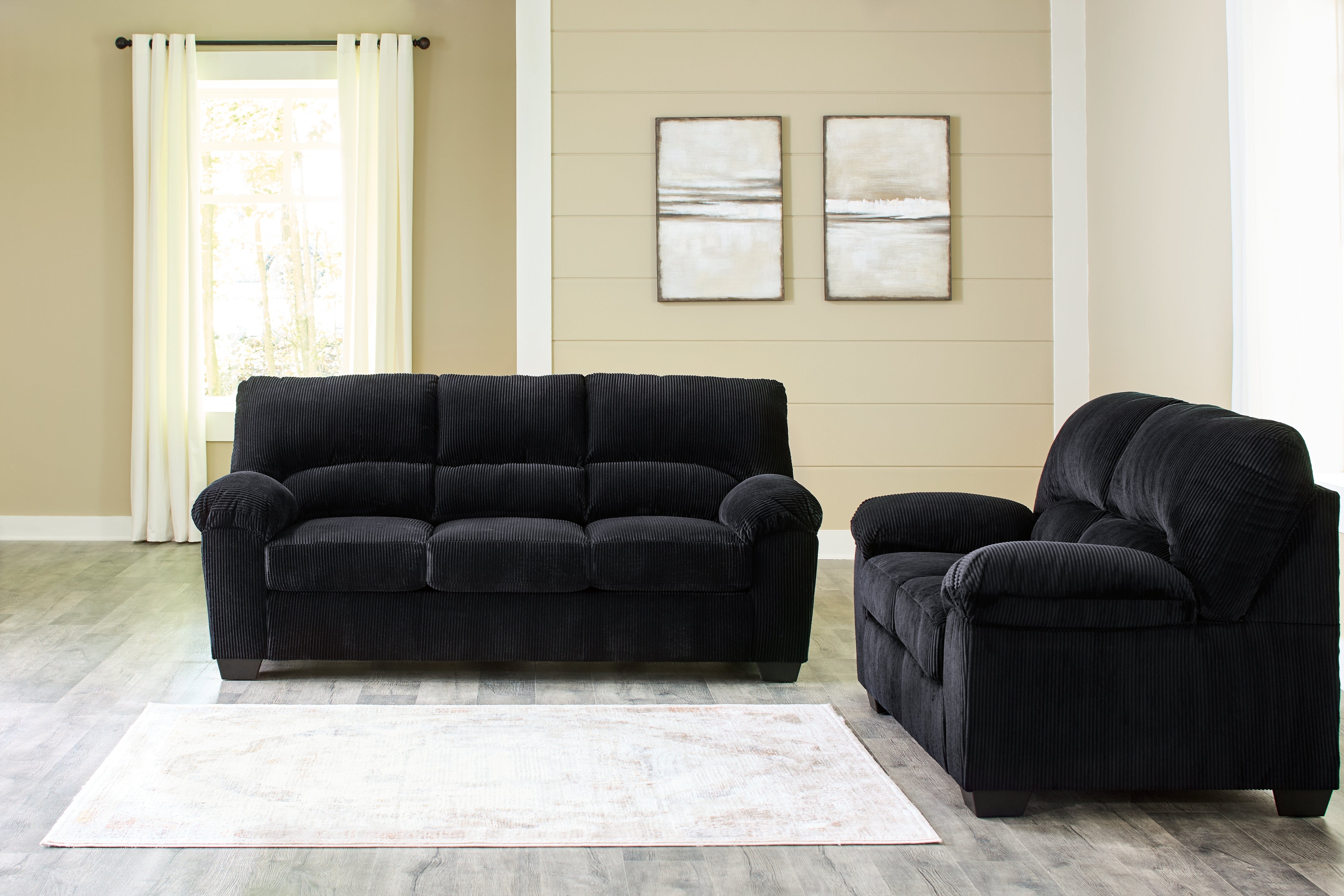Best Furniture Outlet - Ashley Furniture - SimpleJoy Sofa and Loveseat - Sofa and Loveseat / Onyx - 24204U1