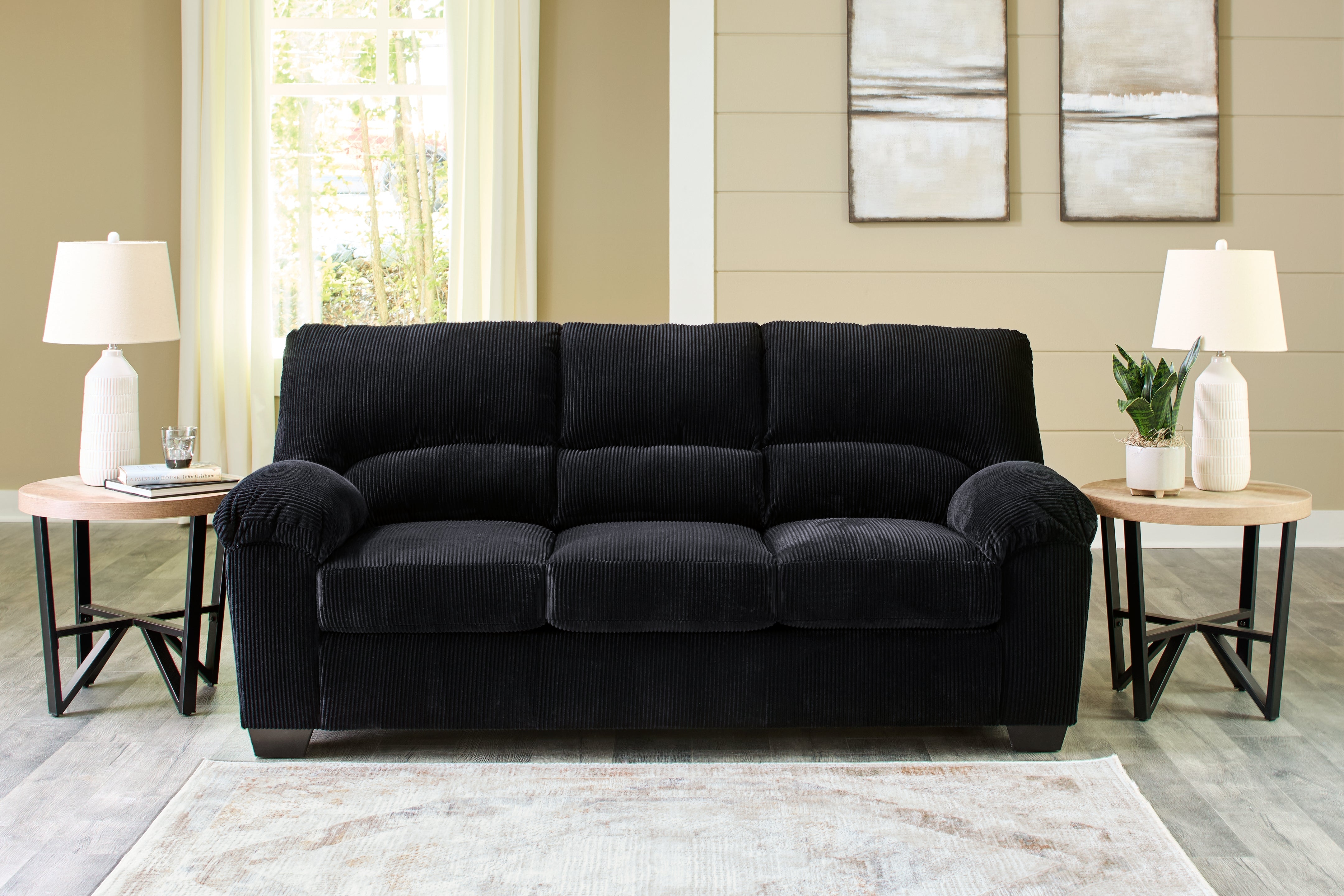 Best Furniture Outlet - Ashley Furniture - SimpleJoy Living Room - Sofa / Onyx - 2420438