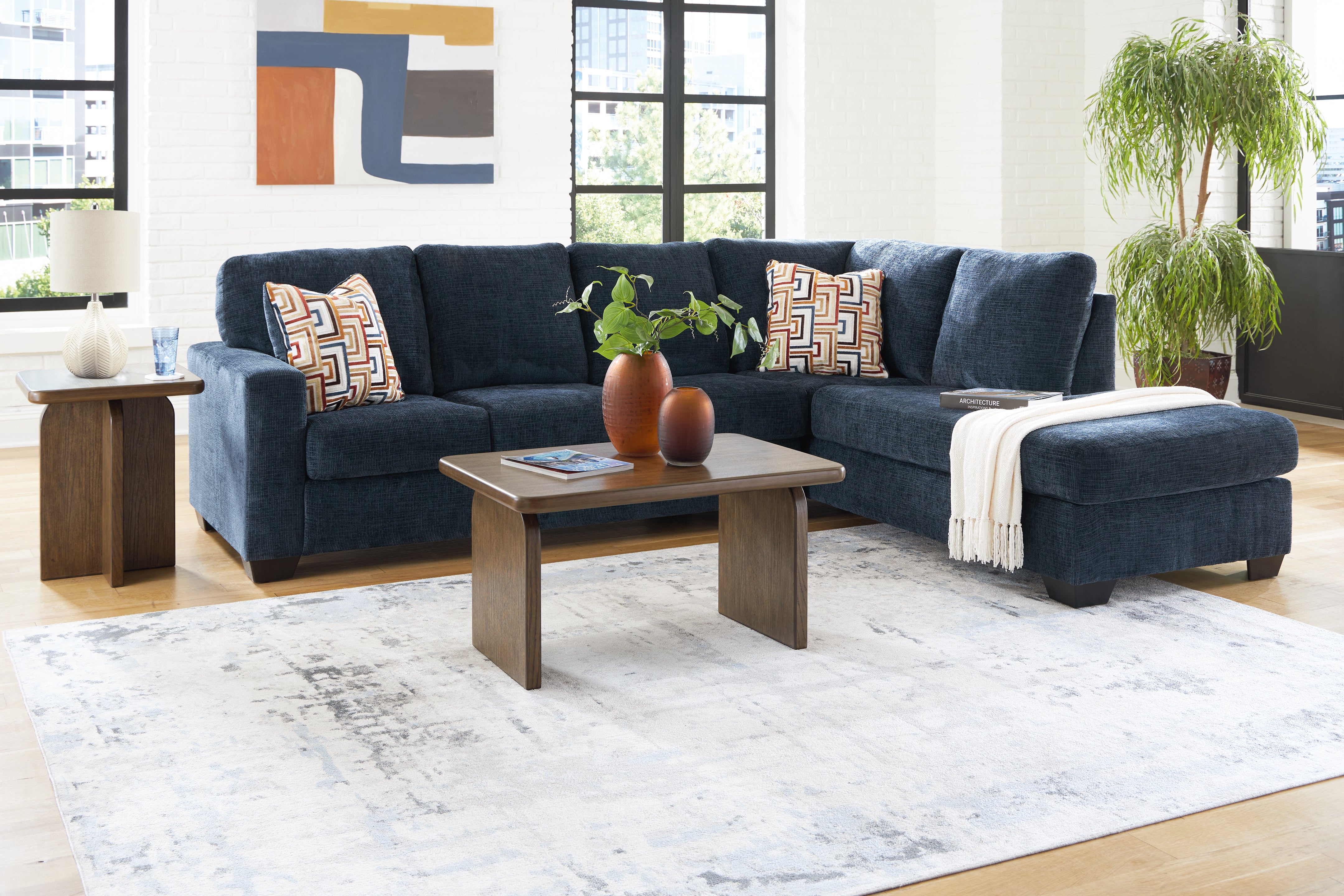 Best Furniture Outlet - Ashley Furniture - Aviemore 2-Piece Sectional, Occasional Table Set and Lamp - 2-Piece Sectional, Occasional Table Set and Lamp - 24303U1