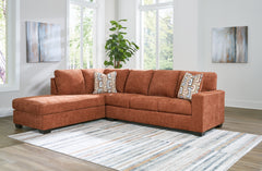 Best Furniture Outlet - Ashley Furniture - Aviemore Sectional - RAF 2-Piece Sectional with Chaise / Spice - 24304S1