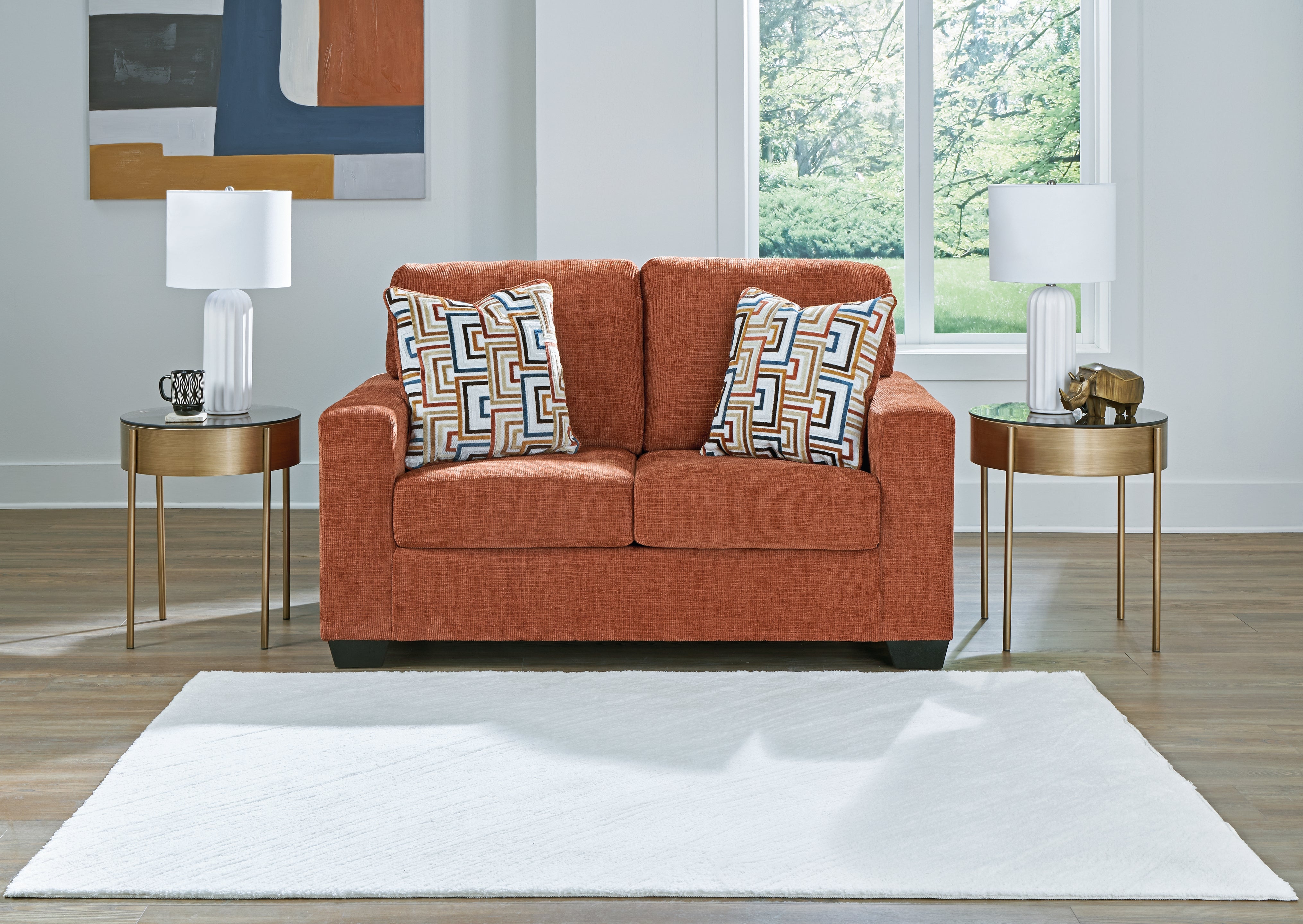 Best Furniture Outlet - Ashley Furniture - Aviemore Living Room - Loveseat / Spice - 2430435