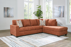 Best Furniture Outlet - Ashley Furniture - Aviemore Sectional - LAF 2-Piece Sectional with Chaise / Spice - 24304S2