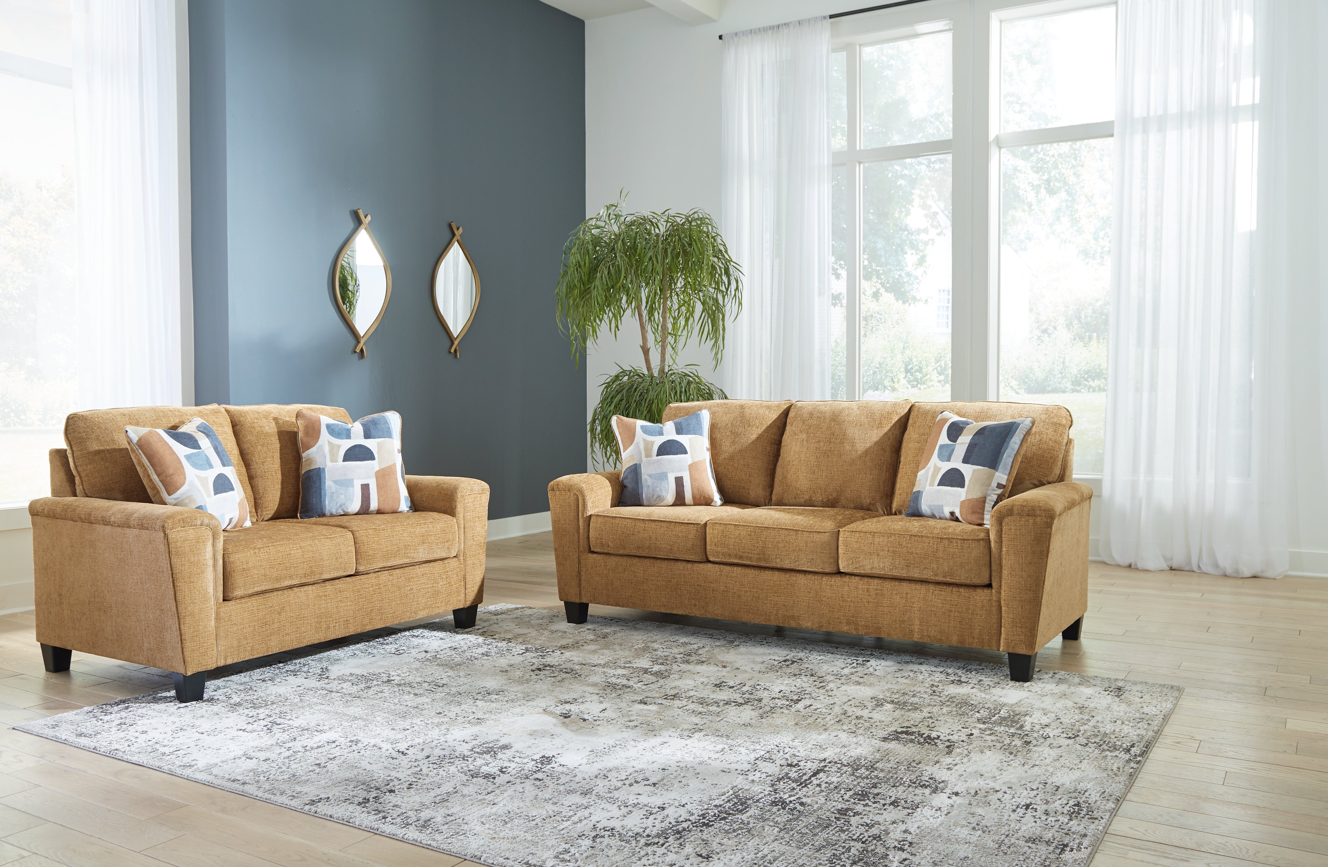 Best Furniture Outlet - Ashley Furniture - Erinslane Sofa and Loveseat - Sofa and Loveseat / Honey - 25207U1