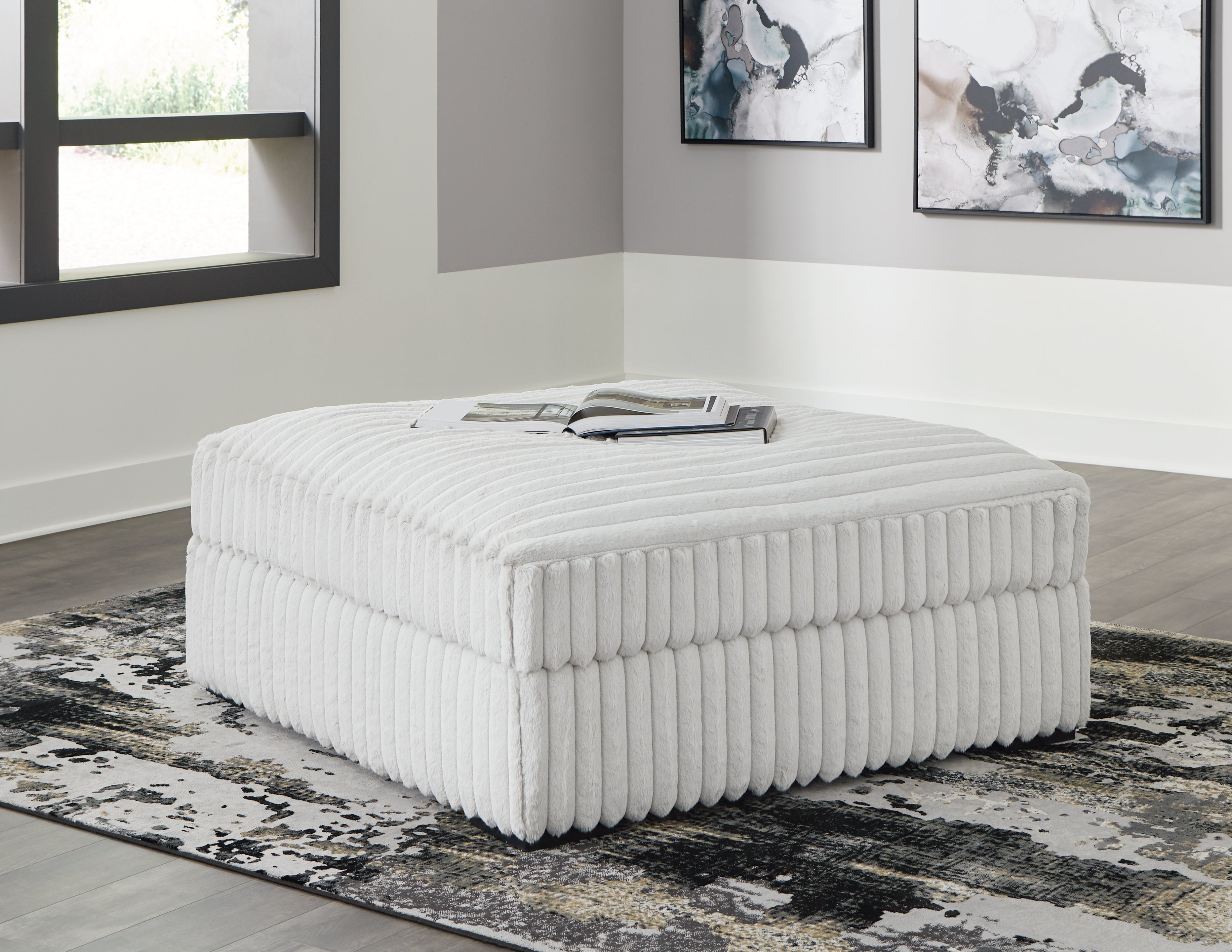 Best Furniture Outlet - Ashley Furniture - Stupendous Living Room - Oversized Accent Ottoman / Alloy - 2590308