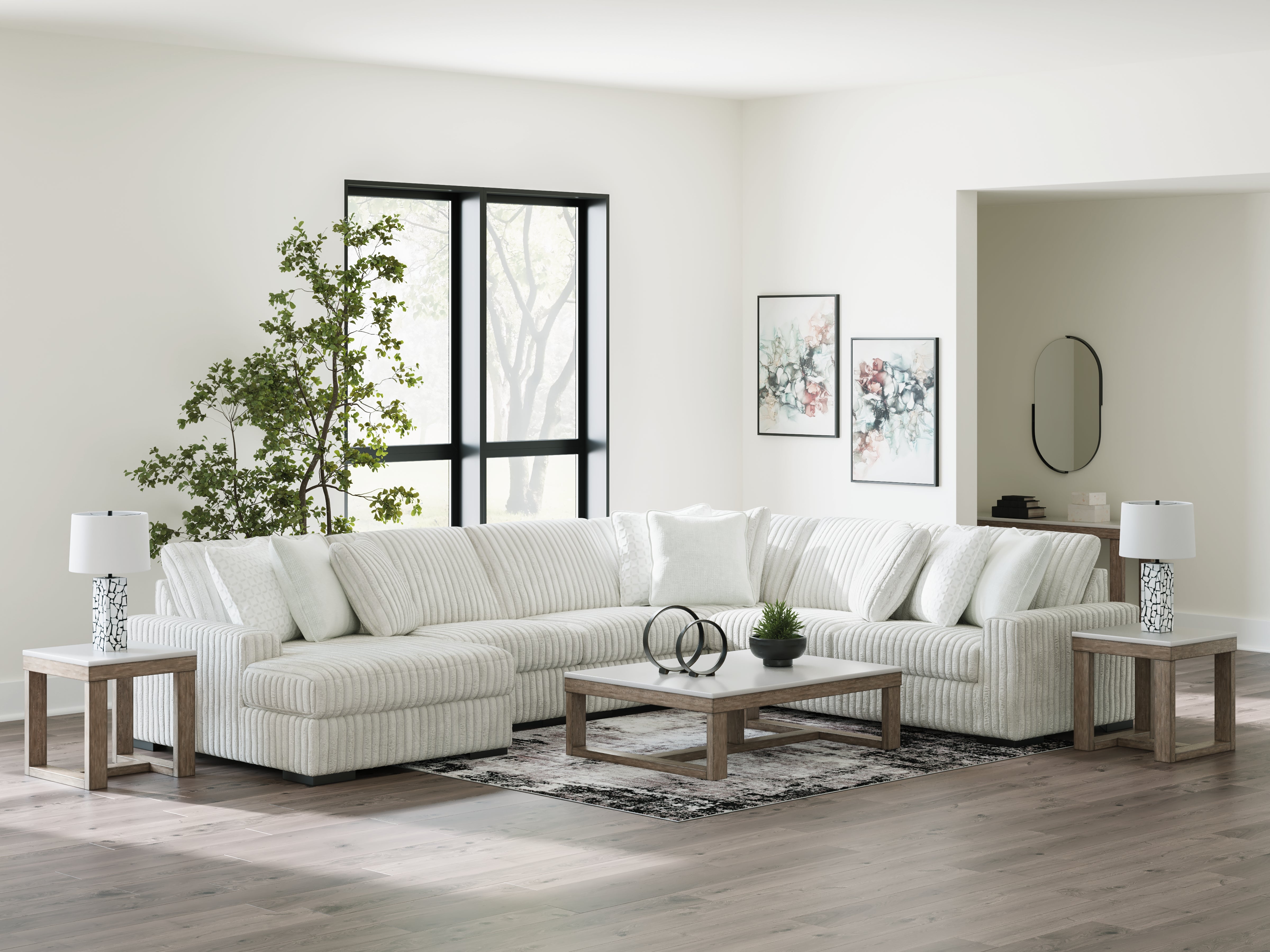 Best Furniture Outlet - Ashley Furniture - Stupendous Sectional - RAF 5-Piece Sectional with Chaise / Alloy - 25903S8