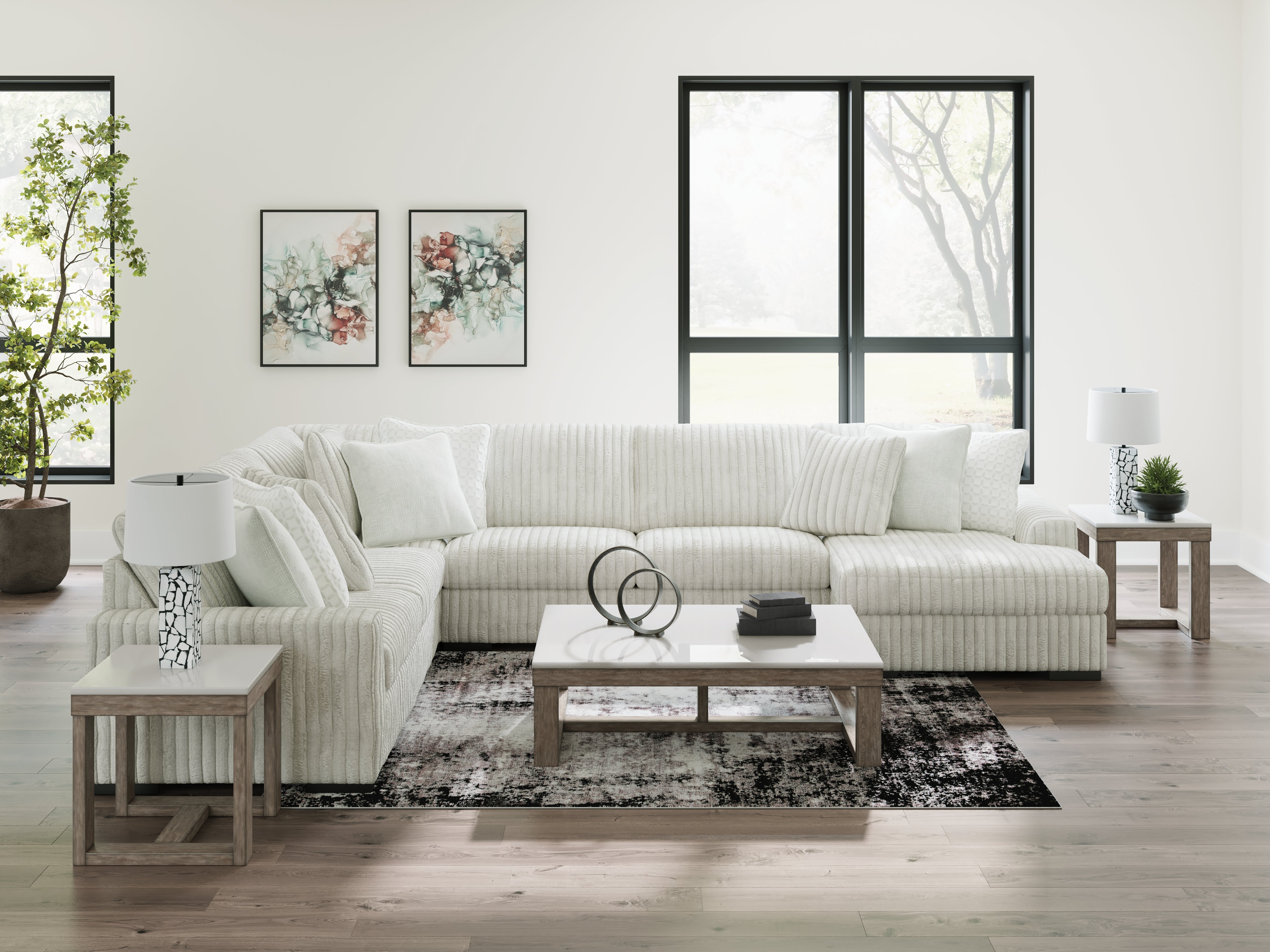 Best Furniture Outlet - Ashley Furniture - Stupendous Sectional - LAF 5-Piece Sectional with Chaise / Alloy - 25903S9